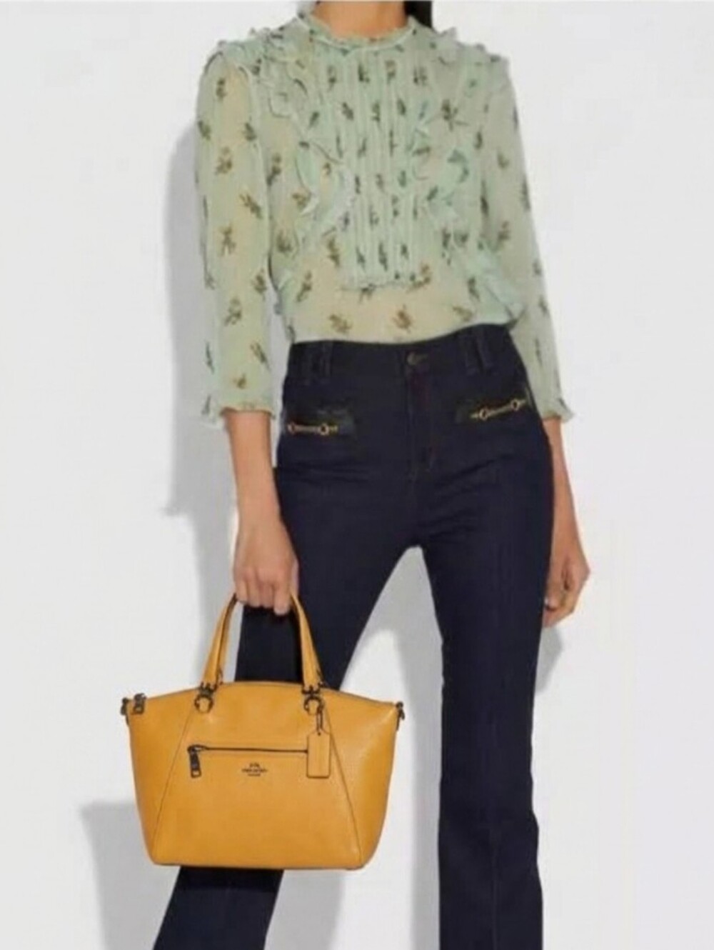 Coach Pebble Leather Prairie Satchel Bag